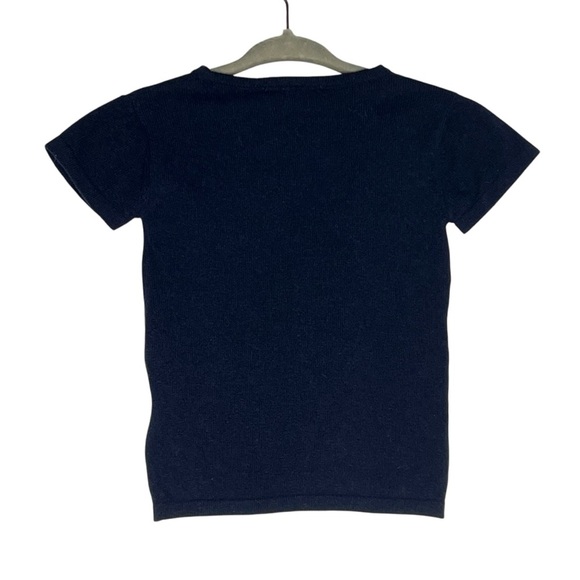Oscar de la Renta Blue Cashmere Short Sleeve Sweater size 2yr - Picture 2 of 5